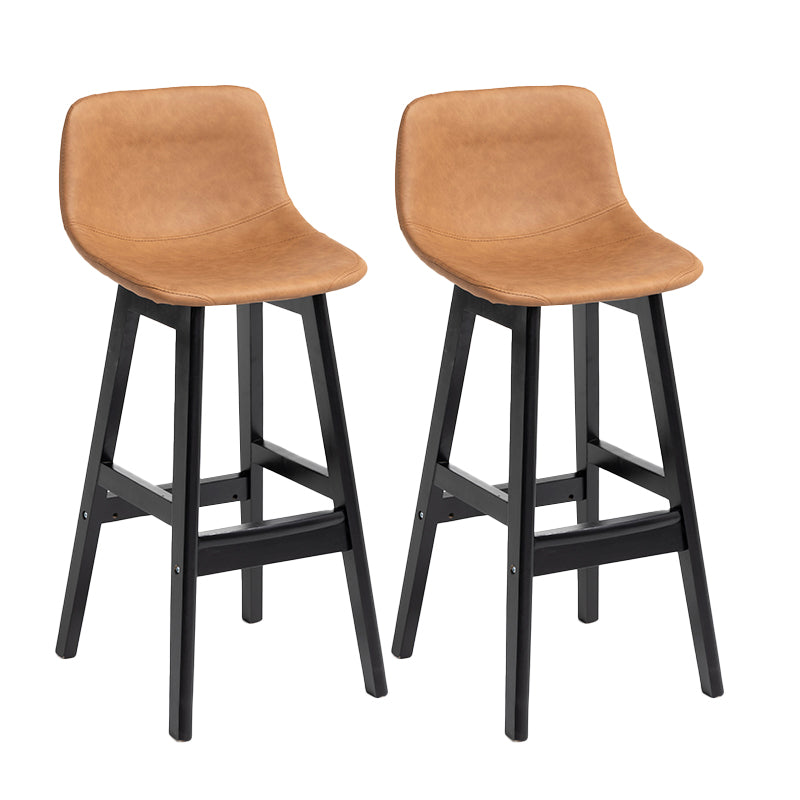 Scandinavia Style Bar-stool Bucket Seat Wooden Legs Barstool for Kitchen Bar Coffee Black 2 Piece Set Clearhalo 'Bar Furniture' 'Bar Stools' 'bar_stools' 'furn' 'furn_bar_stools' 'furniture_bar_stools' 'Kitchen & Dining Furniture' 'kitchen&dining_furn' 'kitchen' 'kitchen_furn' Furniture' 4492883