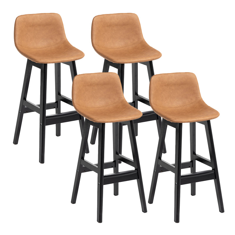 Scandinavia Style Bar-stool Bucket Seat Wooden Legs Barstool for Kitchen Bar Coffee Black 4 Piece Set Clearhalo 'Bar Furniture' 'Bar Stools' 'bar_stools' 'furn' 'furn_bar_stools' 'furniture_bar_stools' 'Kitchen & Dining Furniture' 'kitchen&dining_furn' 'kitchen' 'kitchen_furn' Furniture' 4492884