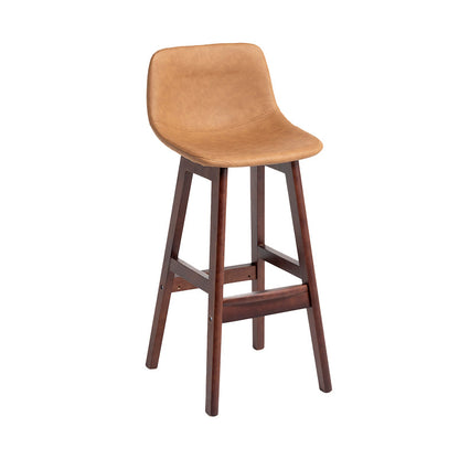 Scandinavia Style Bar-stool Bucket Seat Wooden Legs Barstool for Kitchen Bar Coffee Brown 1 Piece Clearhalo 'Bar Furniture' 'Bar Stools' 'bar_stools' 'furn' 'furn_bar_stools' 'furniture_bar_stools' 'Kitchen & Dining Furniture' 'kitchen&dining_furn' 'kitchen' 'kitchen_furn' Furniture' 4492885