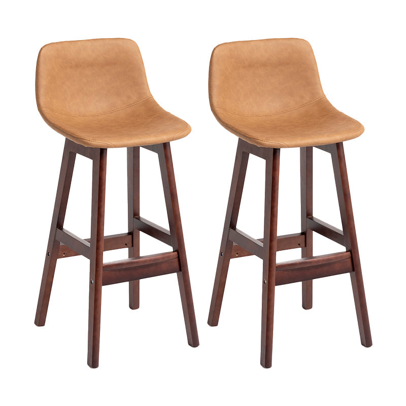 Scandinavia Style Bar-stool Bucket Seat Wooden Legs Barstool for Kitchen Bar Coffee Brown 2 Piece Set Clearhalo 'Bar Furniture' 'Bar Stools' 'bar_stools' 'furn' 'furn_bar_stools' 'furniture_bar_stools' 'Kitchen & Dining Furniture' 'kitchen&dining_furn' 'kitchen' 'kitchen_furn' Furniture' 4492886