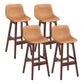 Scandinavia Style Bar-stool Bucket Seat Wooden Legs Barstool for Kitchen Bar Coffee Brown 4 Piece Set Clearhalo 'Bar Furniture' 'Bar Stools' 'bar_stools' 'furn' 'furn_bar_stools' 'furniture_bar_stools' 'Kitchen & Dining Furniture' 'kitchen&dining_furn' 'kitchen' 'kitchen_furn' Furniture' 4492887