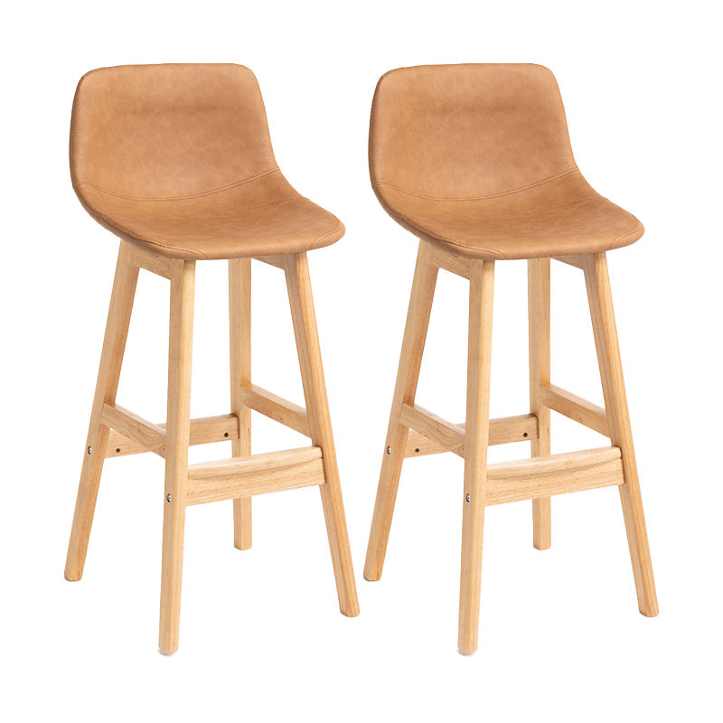 Scandinavia Style Bar-stool Bucket Seat Wooden Legs Barstool for Kitchen Bar Coffee Natural 2 Piece Set Clearhalo 'Bar Furniture' 'Bar Stools' 'bar_stools' 'furn' 'furn_bar_stools' 'furniture_bar_stools' 'Kitchen & Dining Furniture' 'kitchen&dining_furn' 'kitchen' 'kitchen_furn' Furniture' 4492889