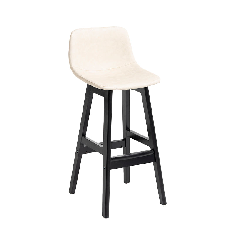 Scandinavia Style Bar-stool Bucket Seat Wooden Legs Barstool for Kitchen Bar Off-White Black 1 Piece Clearhalo 'Bar Furniture' 'Bar Stools' 'bar_stools' 'furn' 'furn_bar_stools' 'furniture_bar_stools' 'Kitchen & Dining Furniture' 'kitchen&dining_furn' 'kitchen' 'kitchen_furn' Furniture' 4492891