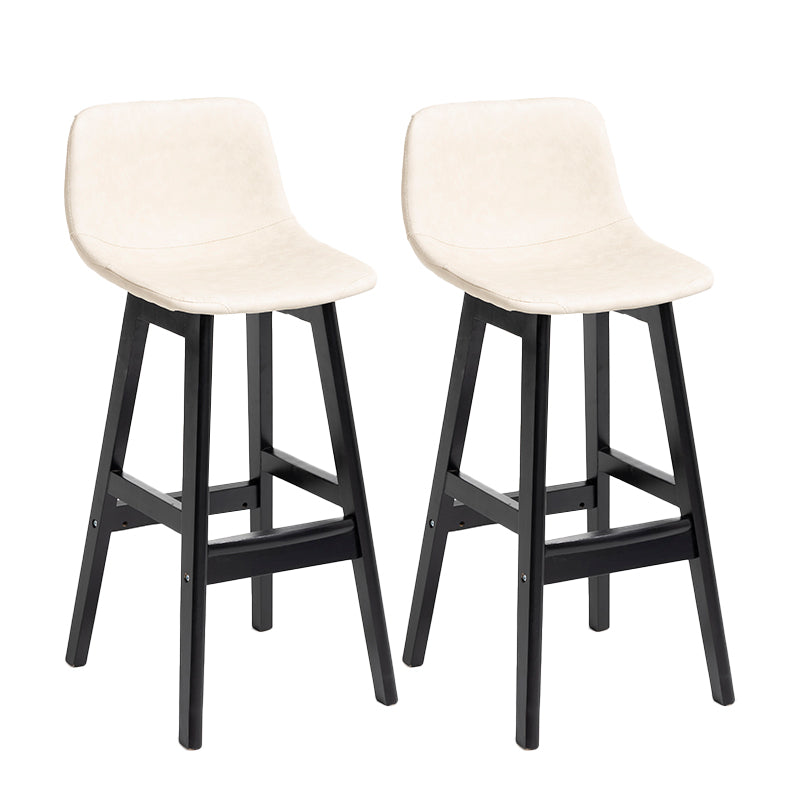 Scandinavia Style Bar-stool Bucket Seat Wooden Legs Barstool for Kitchen Bar Off-White Black 2 Piece Set Clearhalo 'Bar Furniture' 'Bar Stools' 'bar_stools' 'furn' 'furn_bar_stools' 'furniture_bar_stools' 'Kitchen & Dining Furniture' 'kitchen&dining_furn' 'kitchen' 'kitchen_furn' Furniture' 4492892