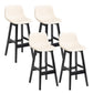 Scandinavia Style Bar-stool Bucket Seat Wooden Legs Barstool for Kitchen Bar Off-White Black 4 Piece Set Clearhalo 'Bar Furniture' 'Bar Stools' 'bar_stools' 'furn' 'furn_bar_stools' 'furniture_bar_stools' 'Kitchen & Dining Furniture' 'kitchen&dining_furn' 'kitchen' 'kitchen_furn' Furniture' 4492893