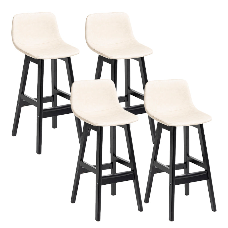 Scandinavia Style Bar-stool Bucket Seat Wooden Legs Barstool for Kitchen Bar Off-White Black 4 Piece Set Clearhalo 'Bar Furniture' 'Bar Stools' 'bar_stools' 'furn' 'furn_bar_stools' 'furniture_bar_stools' 'Kitchen & Dining Furniture' 'kitchen&dining_furn' 'kitchen' 'kitchen_furn' Furniture' 4492893