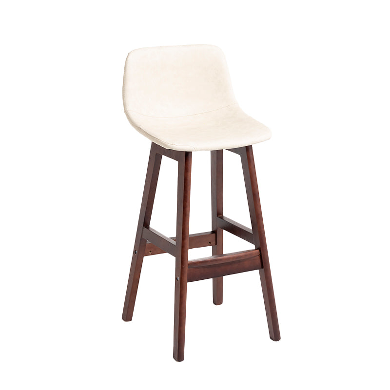 Scandinavia Style Bar-stool Bucket Seat Wooden Legs Barstool for Kitchen Bar Off-White Brown 1 Piece Clearhalo 'Bar Furniture' 'Bar Stools' 'bar_stools' 'furn' 'furn_bar_stools' 'furniture_bar_stools' 'Kitchen & Dining Furniture' 'kitchen&dining_furn' 'kitchen' 'kitchen_furn' Furniture' 4492894