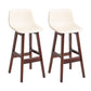 Scandinavia Style Bar-stool Bucket Seat Wooden Legs Barstool for Kitchen Bar Off-White Brown 2 Piece Set Clearhalo 'Bar Furniture' 'Bar Stools' 'bar_stools' 'furn' 'furn_bar_stools' 'furniture_bar_stools' 'Kitchen & Dining Furniture' 'kitchen&dining_furn' 'kitchen' 'kitchen_furn' Furniture' 4492895