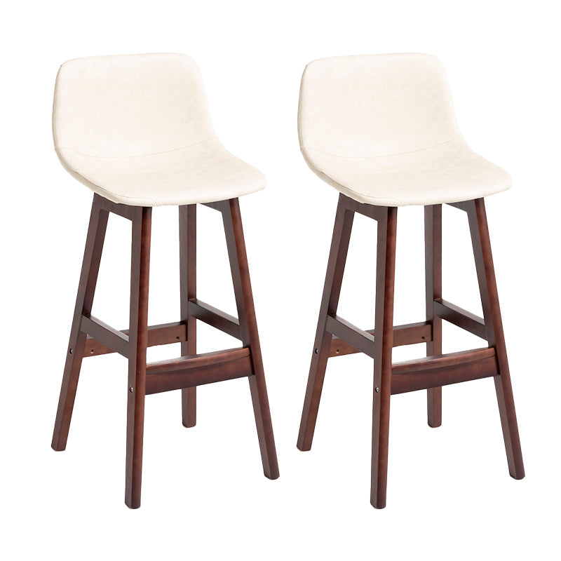 Scandinavia Style Bar-stool Bucket Seat Wooden Legs Barstool for Kitchen Bar Off-White Brown 2 Piece Set Clearhalo 'Bar Furniture' 'Bar Stools' 'bar_stools' 'furn' 'furn_bar_stools' 'furniture_bar_stools' 'Kitchen & Dining Furniture' 'kitchen&dining_furn' 'kitchen' 'kitchen_furn' Furniture' 4492895