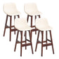 Scandinavia Style Bar-stool Bucket Seat Wooden Legs Barstool for Kitchen Bar Off-White Brown 4 Piece Set Clearhalo 'Bar Furniture' 'Bar Stools' 'bar_stools' 'furn' 'furn_bar_stools' 'furniture_bar_stools' 'Kitchen & Dining Furniture' 'kitchen&dining_furn' 'kitchen' 'kitchen_furn' Furniture' 4492896