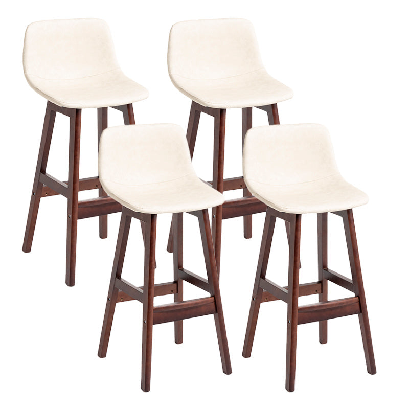 Scandinavia Style Bar-stool Bucket Seat Wooden Legs Barstool for Kitchen Bar Off-White Brown 4 Piece Set Clearhalo 'Bar Furniture' 'Bar Stools' 'bar_stools' 'furn' 'furn_bar_stools' 'furniture_bar_stools' 'Kitchen & Dining Furniture' 'kitchen&dining_furn' 'kitchen' 'kitchen_furn' Furniture' 4492896