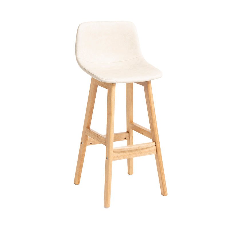 Scandinavia Style Bar-stool Bucket Seat Wooden Legs Barstool for Kitchen Bar Off-White Natural 1 Piece Clearhalo 'Bar Furniture' 'Bar Stools' 'bar_stools' 'furn' 'furn_bar_stools' 'furniture_bar_stools' 'Kitchen & Dining Furniture' 'kitchen&dining_furn' 'kitchen' 'kitchen_furn' Furniture' 4492897