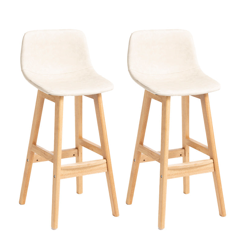 Scandinavia Style Bar-stool Bucket Seat Wooden Legs Barstool for Kitchen Bar Off-White Natural 2 Piece Set Clearhalo 'Bar Furniture' 'Bar Stools' 'bar_stools' 'furn' 'furn_bar_stools' 'furniture_bar_stools' 'Kitchen & Dining Furniture' 'kitchen&dining_furn' 'kitchen' 'kitchen_furn' Furniture' 4492898