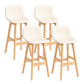 Scandinavia Style Bar-stool Bucket Seat Wooden Legs Barstool for Kitchen Bar Off-White Natural 4 Piece Set Clearhalo 'Bar Furniture' 'Bar Stools' 'bar_stools' 'furn' 'furn_bar_stools' 'furniture_bar_stools' 'Kitchen & Dining Furniture' 'kitchen&dining_furn' 'kitchen' 'kitchen_furn' Furniture' 4492899