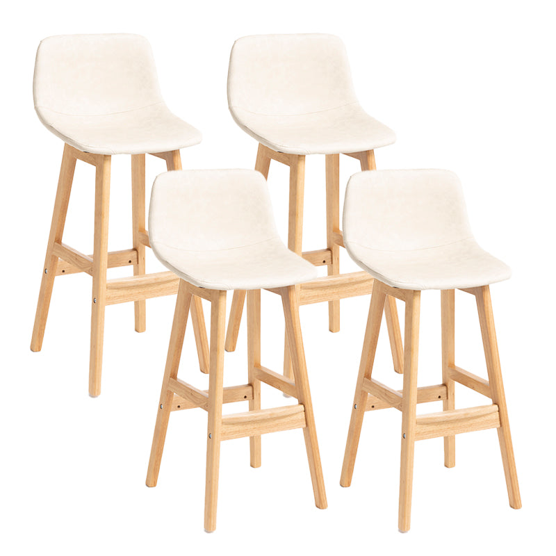 Scandinavia Style Bar-stool Bucket Seat Wooden Legs Barstool for Kitchen Bar Off-White Natural 4 Piece Set Clearhalo 'Bar Furniture' 'Bar Stools' 'bar_stools' 'furn' 'furn_bar_stools' 'furniture_bar_stools' 'Kitchen & Dining Furniture' 'kitchen&dining_furn' 'kitchen' 'kitchen_furn' Furniture' 4492899