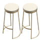 Glam Armless Backless Counter Stool Iron Bar Stool with Leather Cushion and Pedal 2 Piece Set Clearhalo 'Bar Furniture' 'Bar Stools' 'bar_stools' 'furn' 'furn_bar_stools' 'furniture_bar_stools' 'Kitchen & Dining Furniture' 'kitchen&dining_furn' 'kitchen' 'kitchen_furn' Furniture' 4492924