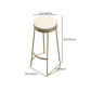 Glam Armless Backless Counter Stool Iron Bar Stool with Leather Cushion and Pedal Clearhalo 'Bar Furniture' 'Bar Stools' 'bar_stools' 'furn' 'furn_bar_stools' 'furniture_bar_stools' 'Kitchen & Dining Furniture' 'kitchen&dining_furn' 'kitchen' 'kitchen_furn' Furniture' 4492934