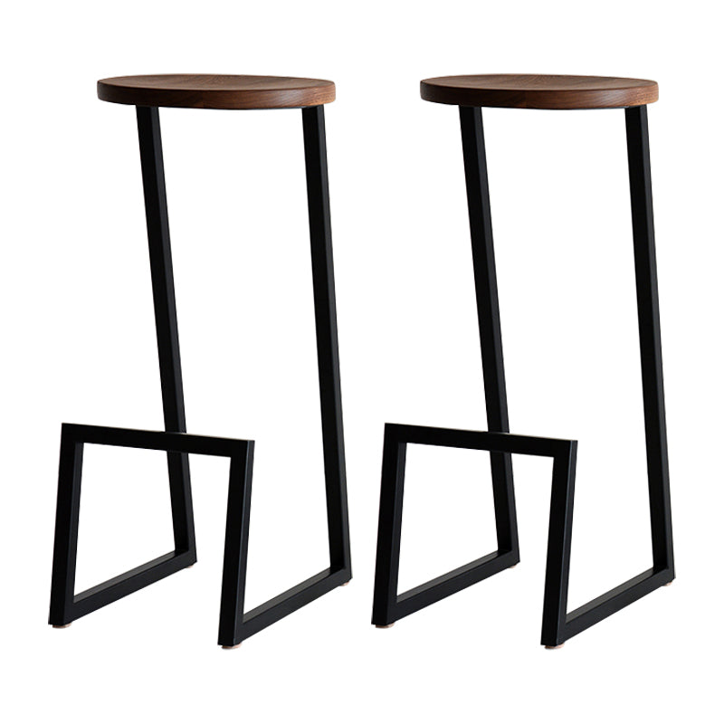 Modern Style Iron Bar Stool with Footrest Bristol Creative Bar Stool (set of 2) Walnut Multi Color 2 Piece Set Bar Stool(30"H) Clearhalo 'Bar Furniture' 'Bar Stools' 'bar_stools' 'furn' 'furn_bar_stools' 'furniture_bar_stools' 'Kitchen & Dining Furniture' 'kitchen&dining_furn' 'kitchen' 'kitchen_furn' Furniture' 4492936