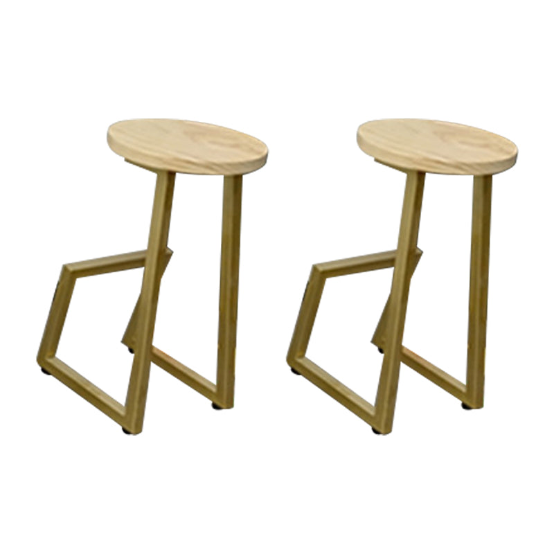 Modern Style Iron Bar Stool with Footrest Bristol Creative Bar Stool (set of 2) Natural Wood Antique Bronze 2 Piece Set Clearhalo 'Bar Furniture' 'Bar Stools' 'bar_stools' 'furn' 'furn_bar_stools' 'furniture_bar_stools' 'Kitchen & Dining Furniture' 'kitchen&dining_furn' 'kitchen' 'kitchen_furn' Furniture' 4492945