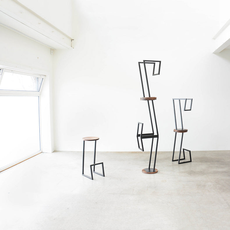 Modern Style Iron Bar Stool with Footrest Bristol Creative Bar Stool (set of 2) Clearhalo 'Bar Furniture' 'Bar Stools' 'bar_stools' 'furn' 'furn_bar_stools' 'furniture_bar_stools' 'Kitchen & Dining Furniture' 'kitchen&dining_furn' 'kitchen' 'kitchen_furn' Furniture' 4492952