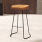 Modern Armless Backless Counter Stool Iron Cafe Bar Stool with Wooden Seat Clearhalo 'Bar Furniture' 'Bar Stools' 'bar_stools' 'furn' 'furn_bar_stools' 'furniture_bar_stools' 'Kitchen & Dining Furniture' 'kitchen&dining_furn' 'kitchen' 'kitchen_furn' Furniture' 4492956