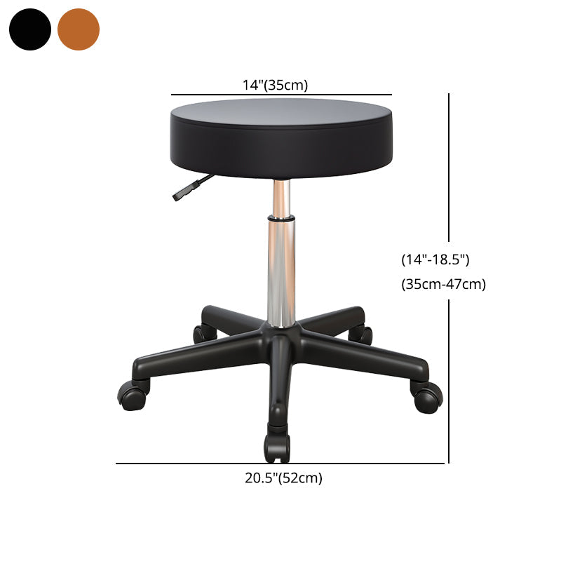 Modern Rotatable Liftable Counter Stool Steel Cafe Bar Stool with Leather Cushion Clearhalo 'Bar Furniture' 'Bar Stools' 'bar_stools' 'furn' 'furn_bar_stools' 'furniture_bar_stools' 'Kitchen & Dining Furniture' 'kitchen&dining_furn' 'kitchen' 'kitchen_furn' Furniture' 4492979