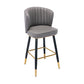Modern Armless Backrest Counter Stool Iron Cashier Bar Stool with Leather Cushion Dark Gray 1 Piece Counter Stool(26"H) Clearhalo 'Bar Furniture' 'Bar Stools' 'bar_stools' 'furn' 'furn_bar_stools' 'furniture_bar_stools' 'Kitchen & Dining Furniture' 'kitchen&dining_furn' 'kitchen' 'kitchen_furn' Furniture' 4492984