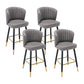 Modern Armless Backrest Counter Stool Iron Cashier Bar Stool with Leather Cushion Dark Gray 4 Piece Set Counter Stool(26"H) Clearhalo 'Bar Furniture' 'Bar Stools' 'bar_stools' 'furn' 'furn_bar_stools' 'furniture_bar_stools' 'Kitchen & Dining Furniture' 'kitchen&dining_furn' 'kitchen' 'kitchen_furn' Furniture' 4492987
