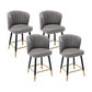 Modern Armless Backrest Counter Stool Iron Cashier Bar Stool with Leather Cushion Dark Gray 4 Piece Set Short Stool(22"H) Clearhalo 'Bar Furniture' 'Bar Stools' 'bar_stools' 'furn' 'furn_bar_stools' 'furniture_bar_stools' 'Kitchen & Dining Furniture' 'kitchen&dining_furn' 'kitchen' 'kitchen_furn' Furniture' 4492994