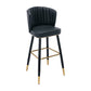 Modern Armless Backrest Counter Stool Iron Cashier Bar Stool with Leather Cushion Black 1 Piece Bar Stool(30"H) Clearhalo 'Bar Furniture' 'Bar Stools' 'bar_stools' 'furn' 'furn_bar_stools' 'furniture_bar_stools' 'Kitchen & Dining Furniture' 'kitchen&dining_furn' 'kitchen' 'kitchen_furn' Furniture' 4492995