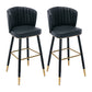 Modern Armless Backrest Counter Stool Iron Cashier Bar Stool with Leather Cushion Black 2 Piece Set Bar Stool(30"H) Clearhalo 'Bar Furniture' 'Bar Stools' 'bar_stools' 'furn' 'furn_bar_stools' 'furniture_bar_stools' 'Kitchen & Dining Furniture' 'kitchen&dining_furn' 'kitchen' 'kitchen_furn' Furniture' 4492998