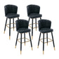 Modern Armless Backrest Counter Stool Iron Cashier Bar Stool with Leather Cushion Black 4 Piece Set Bar Stool(30"H) Clearhalo 'Bar Furniture' 'Bar Stools' 'bar_stools' 'furn' 'furn_bar_stools' 'furniture_bar_stools' 'Kitchen & Dining Furniture' 'kitchen&dining_furn' 'kitchen' 'kitchen_furn' Furniture' 4492999