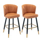 Modern Armless Backrest Counter Stool Iron Cashier Bar Stool with Leather Cushion Orange 2 Piece Set Counter Stool(26"H) Clearhalo 'Bar Furniture' 'Bar Stools' 'bar_stools' 'furn' 'furn_bar_stools' 'furniture_bar_stools' 'Kitchen & Dining Furniture' 'kitchen&dining_furn' 'kitchen' 'kitchen_furn' Furniture' 4493003
