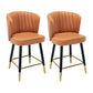 Modern Armless Backrest Counter Stool Iron Cashier Bar Stool with Leather Cushion Orange 2 Piece Set Short Stool(22"H) Clearhalo 'Bar Furniture' 'Bar Stools' 'bar_stools' 'furn' 'furn_bar_stools' 'furniture_bar_stools' 'Kitchen & Dining Furniture' 'kitchen&dining_furn' 'kitchen' 'kitchen_furn' Furniture' 4493006