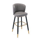 Modern Armless Backrest Counter Stool Iron Cashier Bar Stool with Leather Cushion Dark Gray 1 Piece Bar Stool(30"H) Clearhalo 'Bar Furniture' 'Bar Stools' 'bar_stools' 'furn' 'furn_bar_stools' 'furniture_bar_stools' 'Kitchen & Dining Furniture' 'kitchen&dining_furn' 'kitchen' 'kitchen_furn' Furniture' 4493008