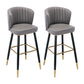 Modern Armless Backrest Counter Stool Iron Cashier Bar Stool with Leather Cushion Dark Gray 2 Piece Set Bar Stool(30"H) Clearhalo 'Bar Furniture' 'Bar Stools' 'bar_stools' 'furn' 'furn_bar_stools' 'furniture_bar_stools' 'Kitchen & Dining Furniture' 'kitchen&dining_furn' 'kitchen' 'kitchen_furn' Furniture' 4493009