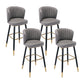 Modern Armless Backrest Counter Stool Iron Cashier Bar Stool with Leather Cushion Dark Gray 4 Piece Set Bar Stool(30"H) Clearhalo 'Bar Furniture' 'Bar Stools' 'bar_stools' 'furn' 'furn_bar_stools' 'furniture_bar_stools' 'Kitchen & Dining Furniture' 'kitchen&dining_furn' 'kitchen' 'kitchen_furn' Furniture' 4493010