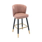 Modern Armless Backrest Counter Stool Iron Cashier Bar Stool with Leather Cushion Pink 1 Piece Counter Stool(26"H) Clearhalo 'Bar Furniture' 'Bar Stools' 'bar_stools' 'furn' 'furn_bar_stools' 'furniture_bar_stools' 'Kitchen & Dining Furniture' 'kitchen&dining_furn' 'kitchen' 'kitchen_furn' Furniture' 4493014
