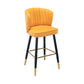 Modern Armless Backrest Counter Stool Iron Cashier Bar Stool with Leather Cushion Yellow 1 Piece Counter Stool(26"H) Clearhalo 'Bar Furniture' 'Bar Stools' 'bar_stools' 'furn' 'furn_bar_stools' 'furniture_bar_stools' 'Kitchen & Dining Furniture' 'kitchen&dining_furn' 'kitchen' 'kitchen_furn' Furniture' 4493020