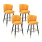 Modern Armless Backrest Counter Stool Iron Cashier Bar Stool with Leather Cushion Yellow 4 Piece Set Counter Stool(26"H) Clearhalo 'Bar Furniture' 'Bar Stools' 'bar_stools' 'furn' 'furn_bar_stools' 'furniture_bar_stools' 'Kitchen & Dining Furniture' 'kitchen&dining_furn' 'kitchen' 'kitchen_furn' Furniture' 4493022