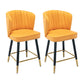 Modern Armless Backrest Counter Stool Iron Cashier Bar Stool with Leather Cushion Yellow 2 Piece Set Short Stool(22"H) Clearhalo 'Bar Furniture' 'Bar Stools' 'bar_stools' 'furn' 'furn_bar_stools' 'furniture_bar_stools' 'Kitchen & Dining Furniture' 'kitchen&dining_furn' 'kitchen' 'kitchen_furn' Furniture' 4493027