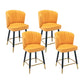 Modern Armless Backrest Counter Stool Iron Cashier Bar Stool with Leather Cushion Yellow 4 Piece Set Short Stool(22"H) Clearhalo 'Bar Furniture' 'Bar Stools' 'bar_stools' 'furn' 'furn_bar_stools' 'furniture_bar_stools' 'Kitchen & Dining Furniture' 'kitchen&dining_furn' 'kitchen' 'kitchen_furn' Furniture' 4493028