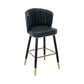 Modern Armless Backrest Counter Stool Iron Cashier Bar Stool with Leather Cushion Black 1 Piece Counter Stool(26"H) Clearhalo 'Bar Furniture' 'Bar Stools' 'bar_stools' 'furn' 'furn_bar_stools' 'furniture_bar_stools' 'Kitchen & Dining Furniture' 'kitchen&dining_furn' 'kitchen' 'kitchen_furn' Furniture' 4493044