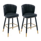 Modern Armless Backrest Counter Stool Iron Cashier Bar Stool with Leather Cushion Black 2 Piece Set Counter Stool(26"H) Clearhalo 'Bar Furniture' 'Bar Stools' 'bar_stools' 'furn' 'furn_bar_stools' 'furniture_bar_stools' 'Kitchen & Dining Furniture' 'kitchen&dining_furn' 'kitchen' 'kitchen_furn' Furniture' 4493045