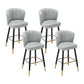 Modern Armless Backrest Counter Stool Iron Cashier Bar Stool with Leather Cushion Light Gray 4 Piece Set Counter Stool(26"H) Clearhalo 'Bar Furniture' 'Bar Stools' 'bar_stools' 'furn' 'furn_bar_stools' 'furniture_bar_stools' 'Kitchen & Dining Furniture' 'kitchen&dining_furn' 'kitchen' 'kitchen_furn' Furniture' 4493049