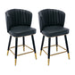 Modern Armless Backrest Counter Stool Iron Cashier Bar Stool with Leather Cushion Black 2 Piece Set Short Stool(22"H) Clearhalo 'Bar Furniture' 'Bar Stools' 'bar_stools' 'furn' 'furn_bar_stools' 'furniture_bar_stools' 'Kitchen & Dining Furniture' 'kitchen&dining_furn' 'kitchen' 'kitchen_furn' Furniture' 4493051