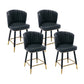 Modern Armless Backrest Counter Stool Iron Cashier Bar Stool with Leather Cushion Black 4 Piece Set Short Stool(22"H) Clearhalo 'Bar Furniture' 'Bar Stools' 'bar_stools' 'furn' 'furn_bar_stools' 'furniture_bar_stools' 'Kitchen & Dining Furniture' 'kitchen&dining_furn' 'kitchen' 'kitchen_furn' Furniture' 4493052