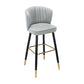 Modern Armless Backrest Counter Stool Iron Cashier Bar Stool with Leather Cushion Light Gray 1 Piece Bar Stool(30"H) Clearhalo 'Bar Furniture' 'Bar Stools' 'bar_stools' 'furn' 'furn_bar_stools' 'furniture_bar_stools' 'Kitchen & Dining Furniture' 'kitchen&dining_furn' 'kitchen' 'kitchen_furn' Furniture' 4493053