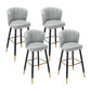 Modern Armless Backrest Counter Stool Iron Cashier Bar Stool with Leather Cushion Light Gray 4 Piece Set Bar Stool(30"H) Clearhalo 'Bar Furniture' 'Bar Stools' 'bar_stools' 'furn' 'furn_bar_stools' 'furniture_bar_stools' 'Kitchen & Dining Furniture' 'kitchen&dining_furn' 'kitchen' 'kitchen_furn' Furniture' 4493055