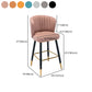 Modern Armless Backrest Counter Stool Iron Cashier Bar Stool with Leather Cushion Clearhalo 'Bar Furniture' 'Bar Stools' 'bar_stools' 'furn' 'furn_bar_stools' 'furniture_bar_stools' 'Kitchen & Dining Furniture' 'kitchen&dining_furn' 'kitchen' 'kitchen_furn' Furniture' 4493057